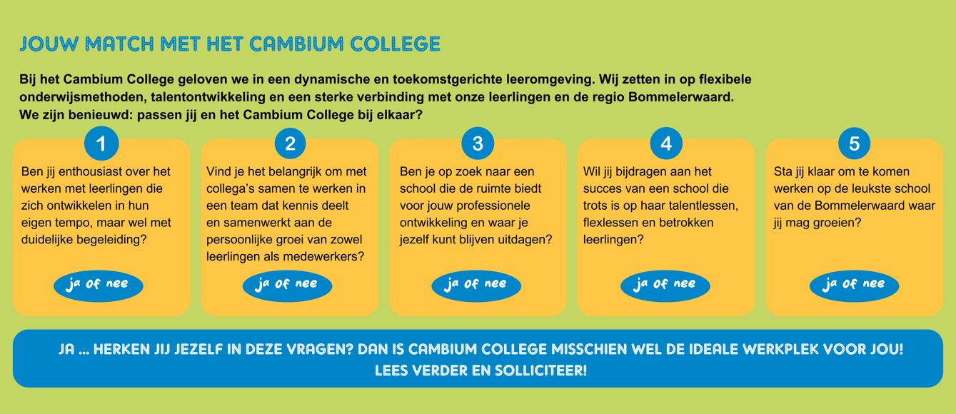 juiste Jouw match met het cambium college